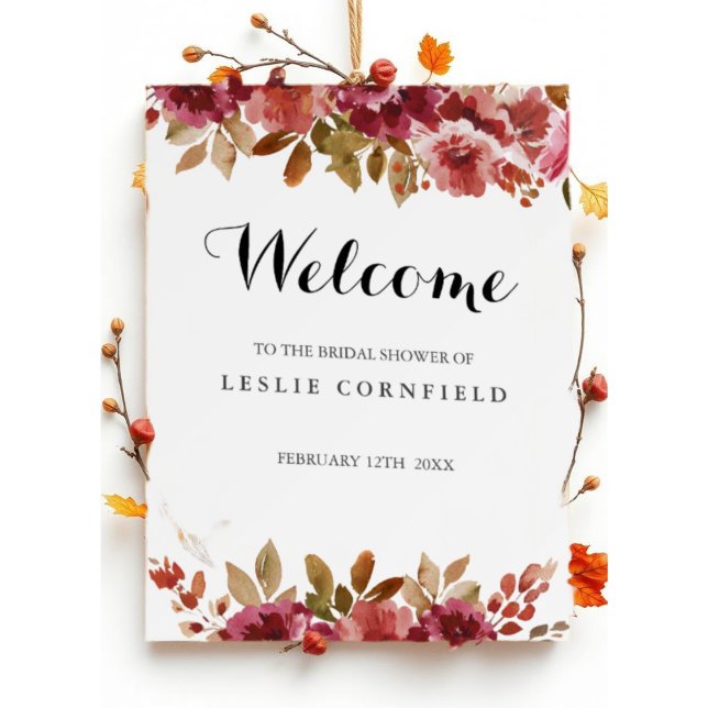 Autumn Rustic Brunch & Bubbly Bridal Shower Poster (Creator Uploaded)