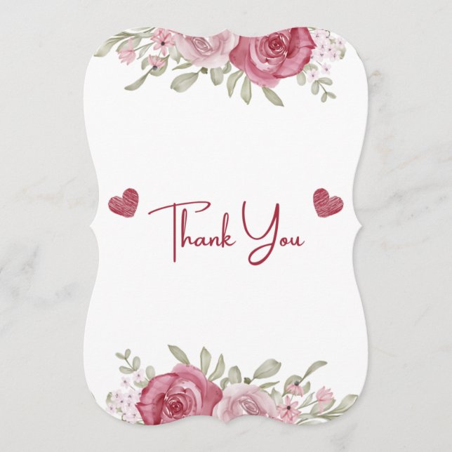 Autumn Rustic Burgundy Calligraphy Flat Wedding Th Invitation (Front)