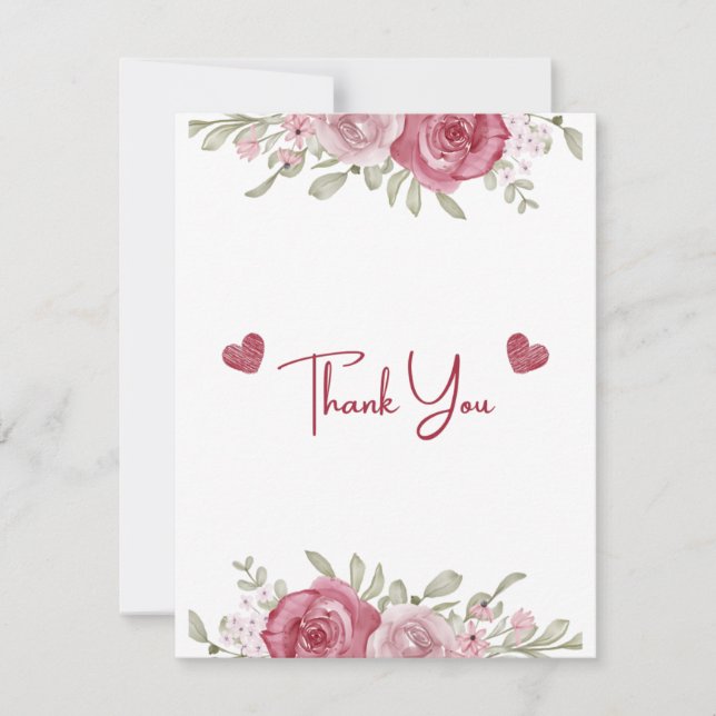 Autumn Rustic Burgundy Calligraphy Flat Wedding Th RSVP Card (Front)