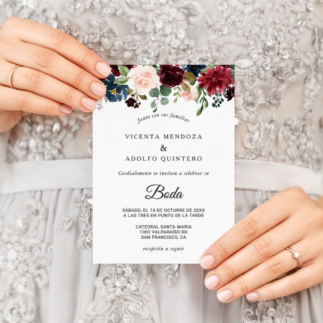 Autumn Rustic Dazzling Burgundy Wedding Invitation (Creator Uploaded)