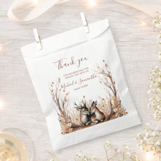 Autumn Rustic Deer Wedding Collection Favour Bag (Clipped)