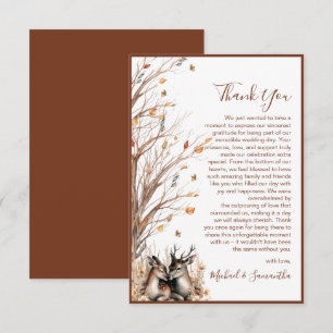 Autumn Rustic Deer Wedding Collection Thank You Card