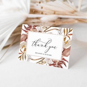 Autumn Rustic Floral Framed Personalised Thank You Card