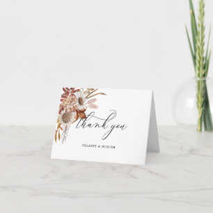 Autumn Rustic Floral Personalised Thank You Card