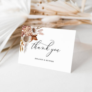 Autumn Rustic Floral Personalised Thank You Card