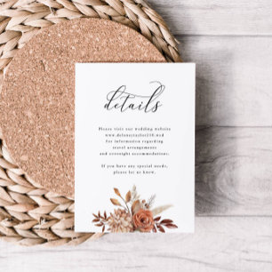 Autumn Rustic Floral, Wedding Detail Enclosure Card
