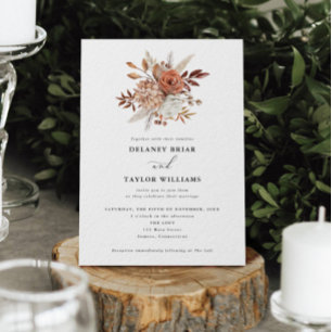 Autumn Rustic Floral, Wedding Invitation