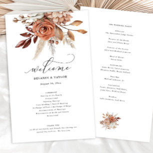 Autumn Rustic Floral Wedding Paper Progam