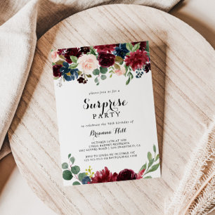 Autumn Rustic Modern Calligraphy Surprise Party Invitation