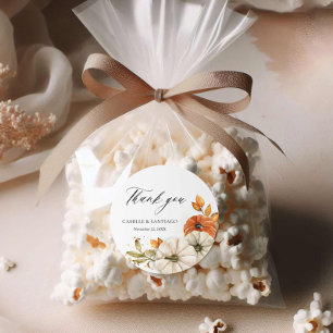 Autumn Rustic Thank you Wedding Stickers