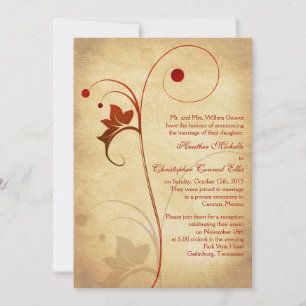 Autumn Rustic Vine Berries Wedding Reception Only Invitation