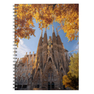Autumn Sagrada Família Golden Sky Notebook