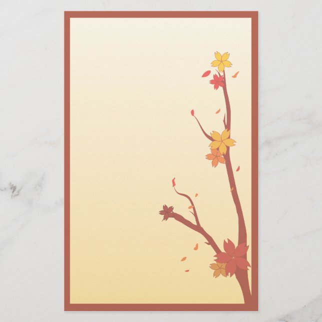 Autumn Sakura Stationery (Front)