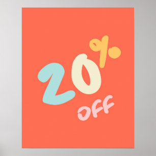 Autumn Sale Sign, Retail Store Signage, 20% Off Poster