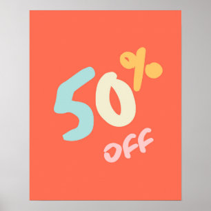 Autumn Sale Sign, Retail Store Signage, 50% Off Poster