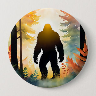 Autumn Sasquatch Colourful Landscape 10 Cm Round Badge