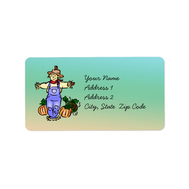 Autumn Scarecrow Address Label (Front)