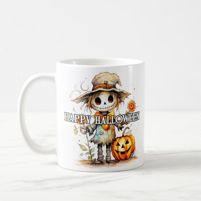 Autumn Scarecrow | Happy Halloween Coffee Mug (Left)