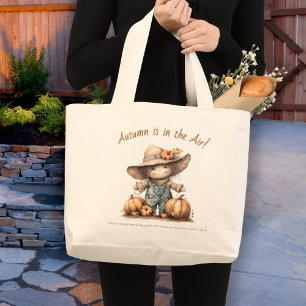 Autumn Scarecrow Inspirational large Tote bag