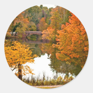 Autumn Scene Classic Round Sticker