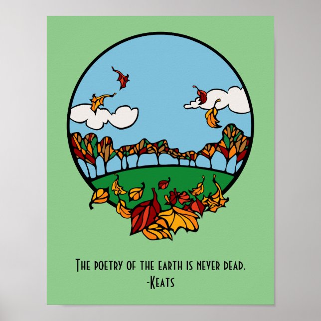 Autumn Scene with Quote Poster (Front)