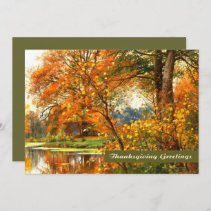 Autumn Scenery Painting Thanksgiving Dinner Invitation