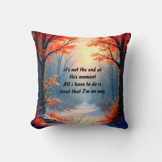 Autumn Scenery Throw Pillow (Front)