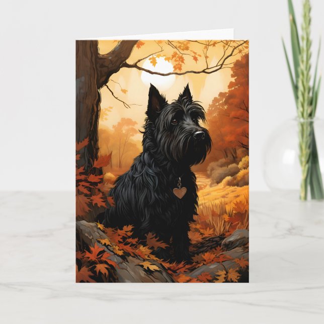 Autumn Scottish Terrier Card (Front)
