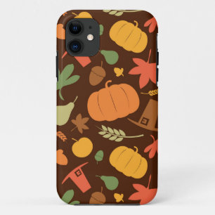 Autumn seamless background, Thanksgiving day. iPhone 11 Case