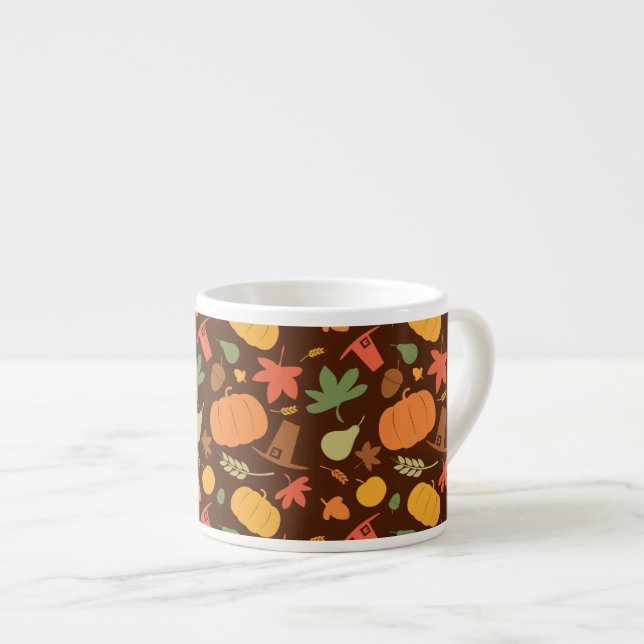 Autumn seamless background, Thanksgiving day. Espresso Cup (Front Right)