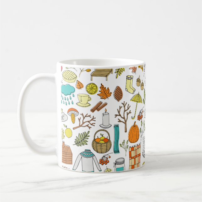 Autumn seamless pattern coffee mug (Left)