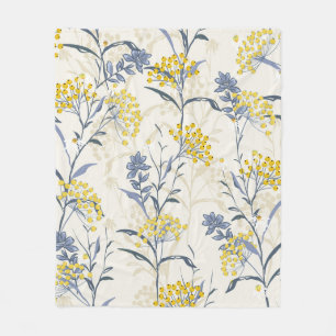 Autumn seamless pattern vintage with yellow berrie fleece blanket