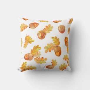 autumn seamless pattern with colorful oak leaves a cushion