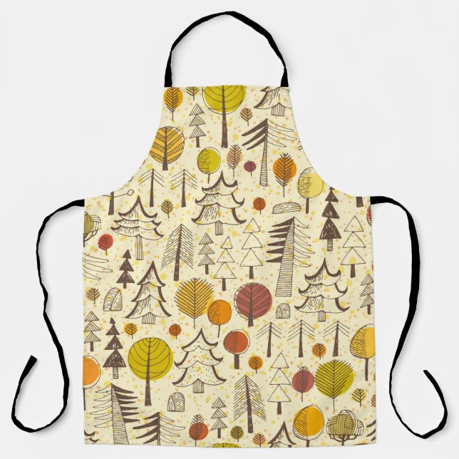 Autumn. Seamless pattern with forest, autumn backg Apron (Front)