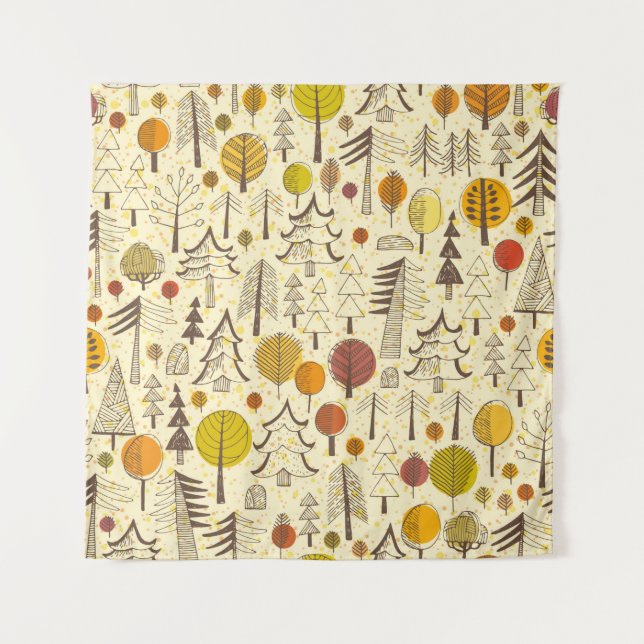 Autumn. Seamless pattern with forest, autumn backg Tapestry (Front)