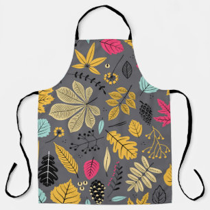 Autumn seamless pattern with leaf, autumn leaf bac apron