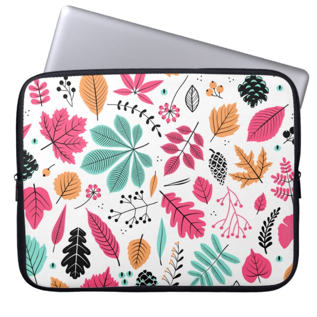 Autumn seamless pattern with leaf, autumn leaf bac laptop sleeve (Front)