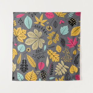 Autumn seamless pattern with leaf, autumn leaf bac tapestry