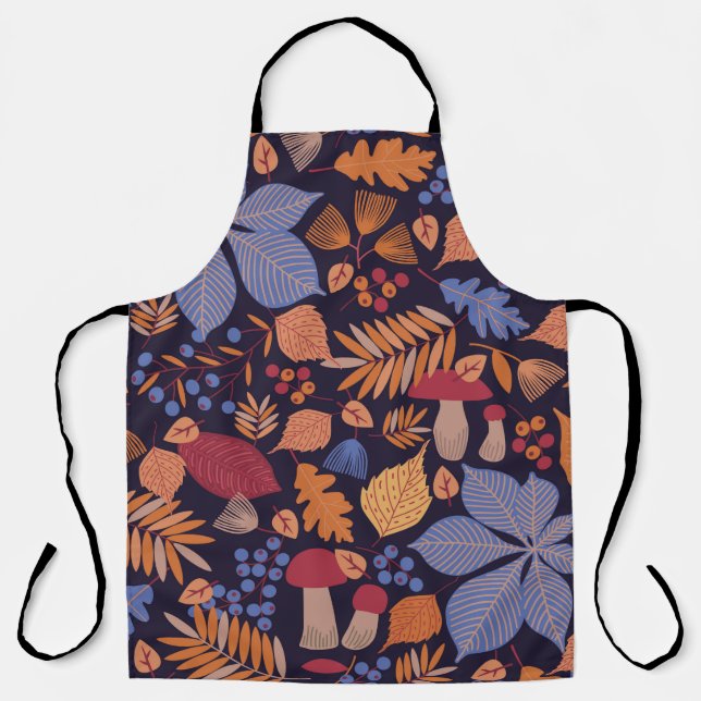 Autumn seamless pattern with leaves, branches and  apron (Front)