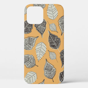 Autumn seamless pattern with leaves. Vintage Illus iPhone 12 Case