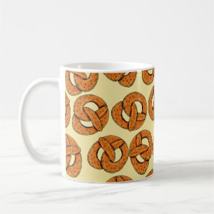 Autumn seamless pattern with pretzels,octoberfest coffee mug