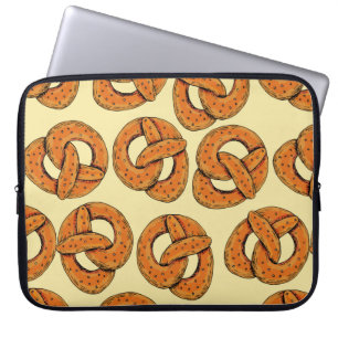 Autumn seamless pattern with pretzels,octoberfest laptop sleeve
