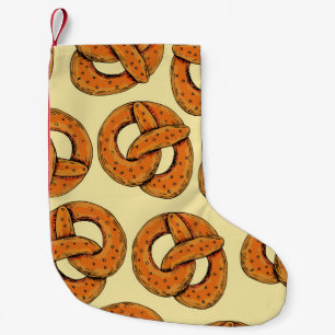Autumn seamless pattern with pretzels,octoberfest  small christmas stocking