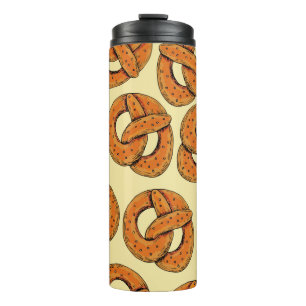 Autumn seamless pattern with pretzels,octoberfest  thermal tumbler