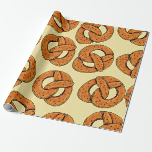 Autumn seamless pattern with pretzels,octoberfest  wrapping paper