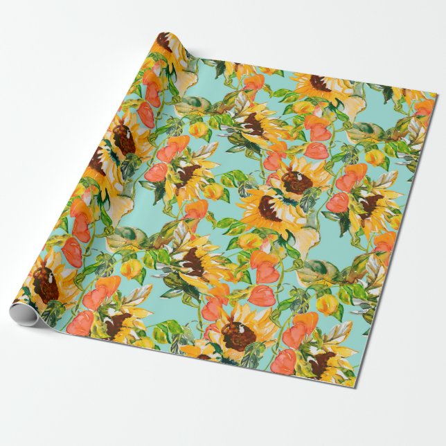 Autumn seamless pattern wrapping paper (Unrolled)