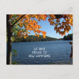 Autumn Season Lake View New Address Announcement Postcard