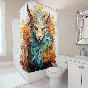Autumn Season Mystical Creature Shower Curtain