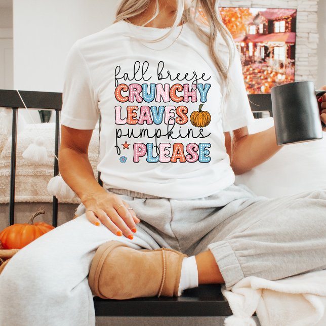 Autumn Season Pumpkins Leaves Cute Fall T-Shirt (Creator Uploaded)