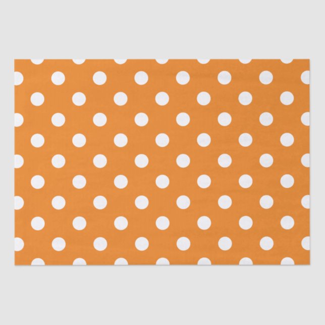 Autumn Season White Polka Dot Pattern Tissue Paper (Front)